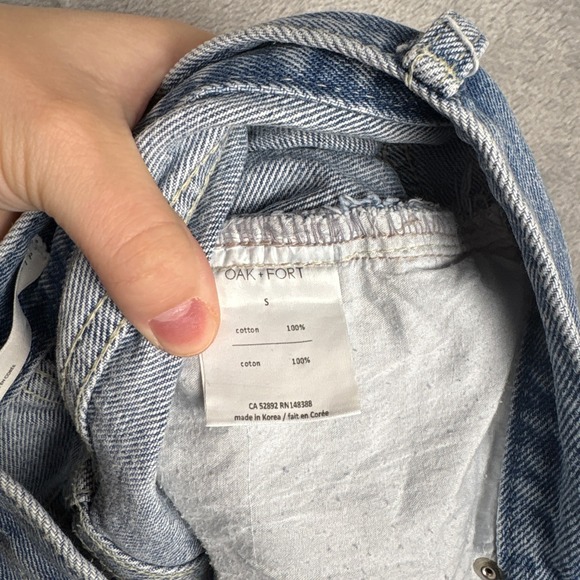 Oak +‎ Fort Wide Leg Jeans Light Wash Distressed Denim Small Streetwear Y2K - Picture 8 of 8